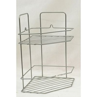 Полка угловая двойная TITAN черная алюминий, 180*260*290 (76061)