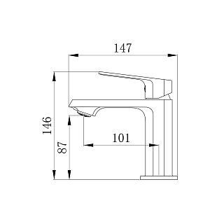 Смеситель д/умывальника "AMA " (AMA-1011BL) черный TOKITO