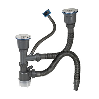 Мойка нерж врезная  FABIA PROFI ДВОЙНАЯ  78х43 (3,0х0.8 200) (сифон+корзина) 78433