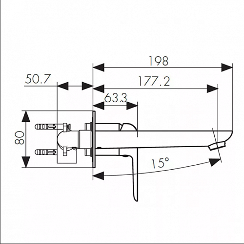 Смес д/раковины Kaiser Glory настенный встр. ф35 (69311)