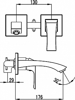 Смеситель д/умывальника "UNIT" (4526С) встраиваемый LEMARK 