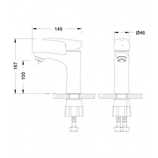 Смеситель д/умывальника "Linara" (0406С) 35 мм. моно хром LEMARK ВЫГОДА!!